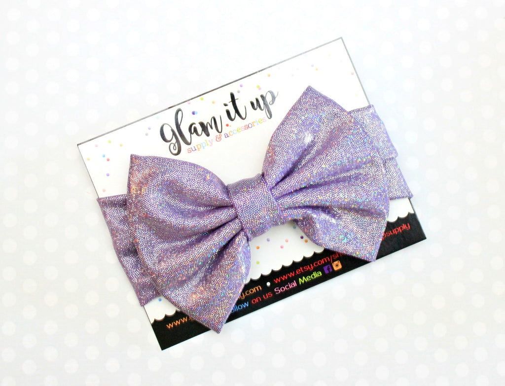 Purple Sparkle Metallic Bow Headband