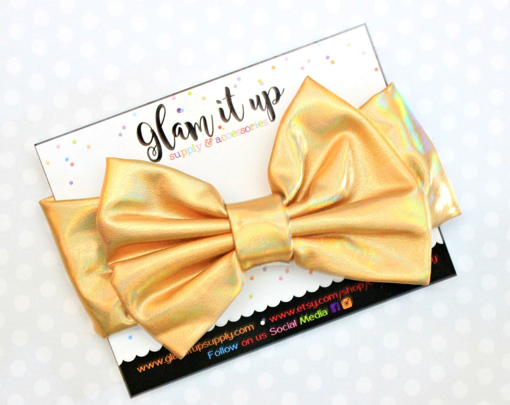 Gold iridescent Metallic Bow Headband