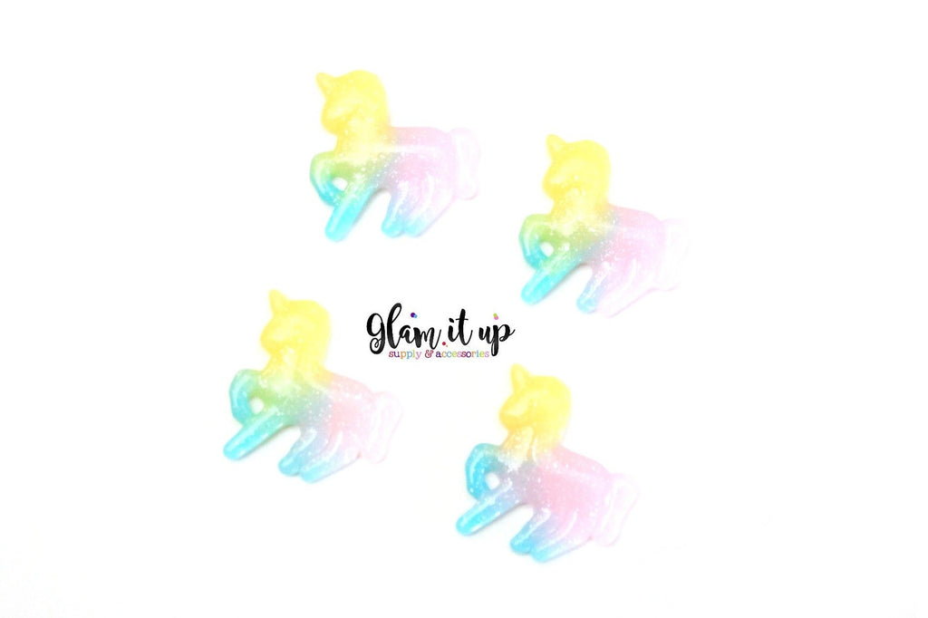 Glitter Unicorn Hair Bow Center-Unicorn resin-unicorn cabochon