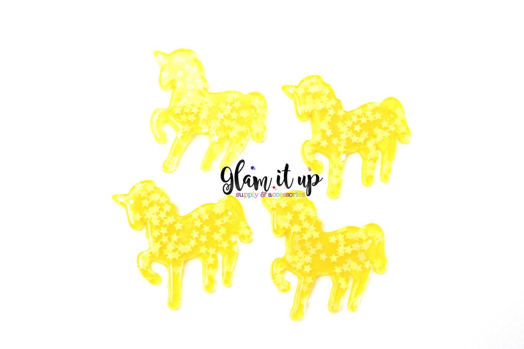 Glitter Unicorn Hair Bow Center-Unicorn resin-unicorn cabochon