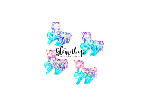 Glitter Unicorn Hair Bow Center-Unicorn resin-unicorn cabochon