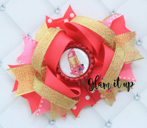 Shopkins Lippy Lips Hair Bow