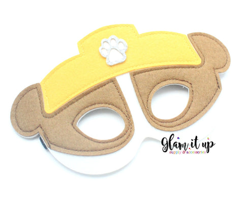 Paw Patrol Mask-Felt mask-Dress up-halloween mask-party mask-party favor-paw patrol costume-rubble mask