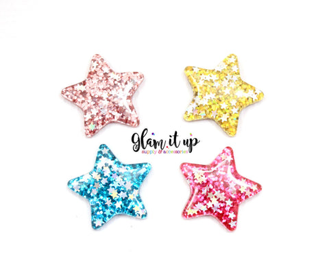 Glitter Star Hair Bow Center