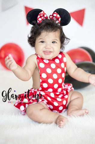 Minnie Mouse Headband-minnie mouse sequin headband-Baby Headband-Toddler Headband- Hair Bows-Minnie mouse shabby headband-Minnie Hairbow