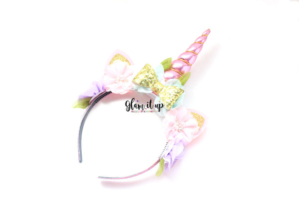 Unicorn Pink Headband - Floral Unicorn