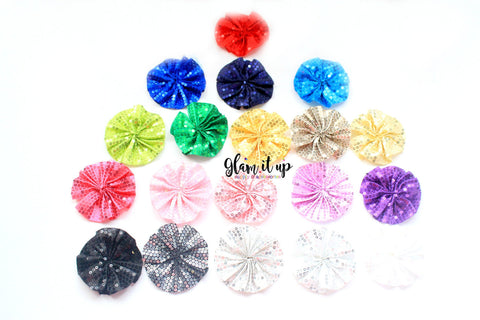 Sequin Ruffle Ballerina 2.5" Flowers