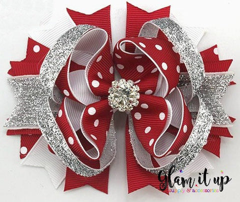 Silver Bells Christmas Bow