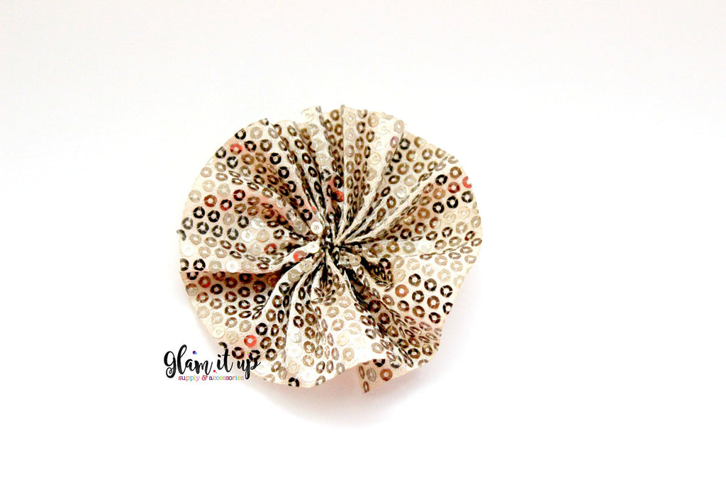 Champagne Gold Sequin 2.5" Flower