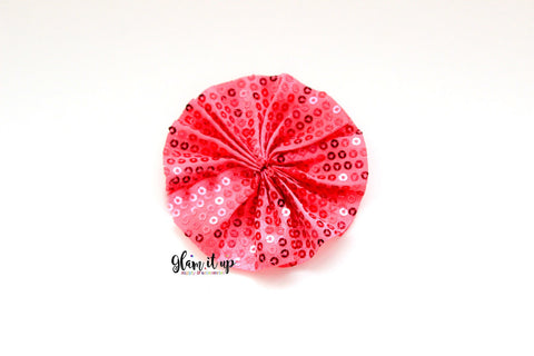 Fuchsia Sequin Ruffle 2.5" Flower