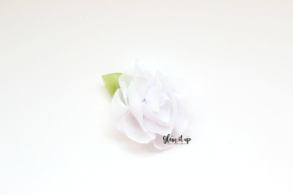 Chiffon Leaf White 2.5" Flower