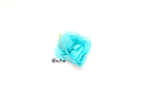 Chiffon Leaf Aqua 2.5" Flower