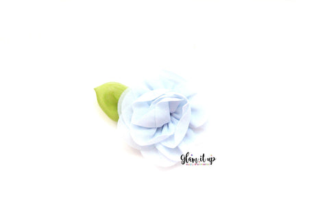 Chiffon Leaf Light Blue 2.5" Flower