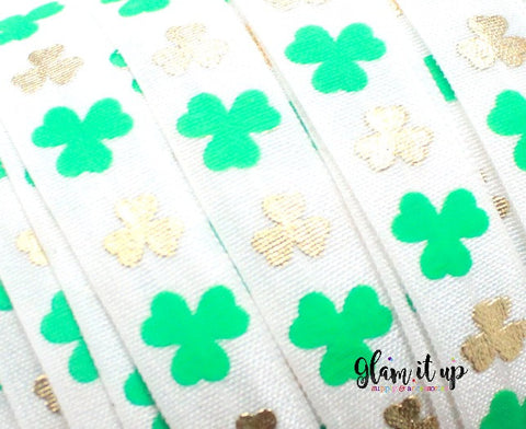 St Patricks Print 5/8" FOE - Fold Over Elastic