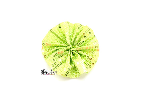 Lime Ruffle Ballerina Sequin Flower