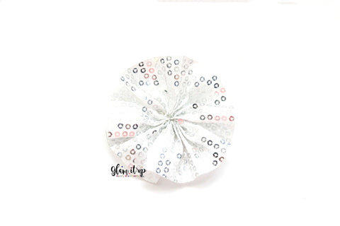 Silver Sequin 2.5" Flower