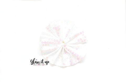 White Sequin Ballerina 2.5" Flower