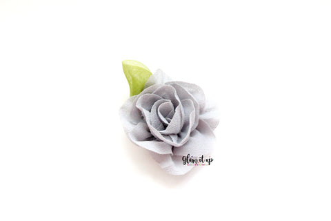 Chiffon Leaf Gray 2.5" Flower