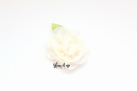 Chiffon Leaf Ivory 2.5" Flower