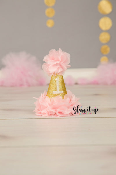 Pink and Gold First Birthday Hat