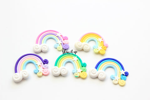 Rainbow Pastel Bow Center