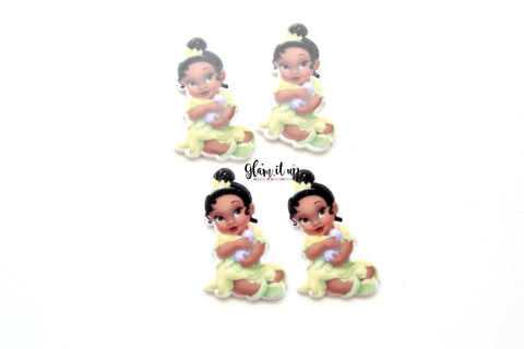 Tiana Hair Bow Center - Baby Princess Tiana