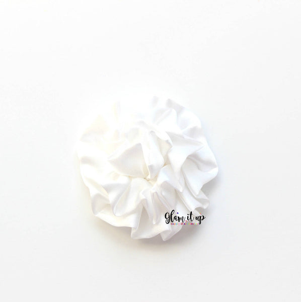 Large Satin White Ruffle 3" Flower