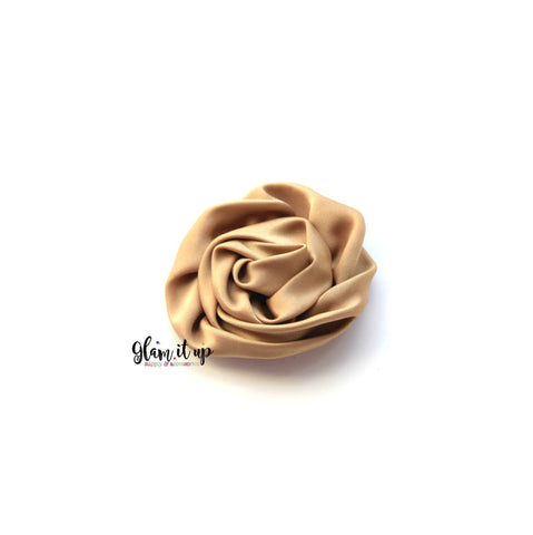 Satin Tan Rosette Flower