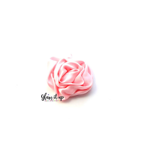 Satin Rosette Light Pink Flower