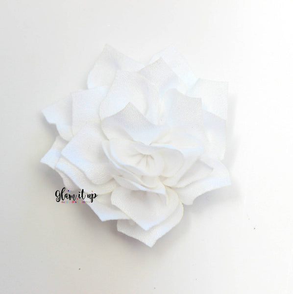 Lotus White 3" Satin Flower
