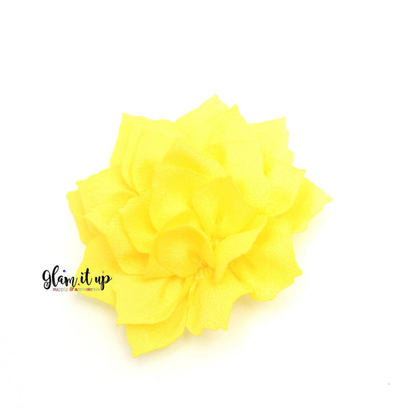 Lotus Yellow 3" Satin Flower