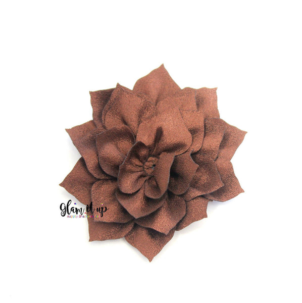 Lotus Brown 3" Satin Flower