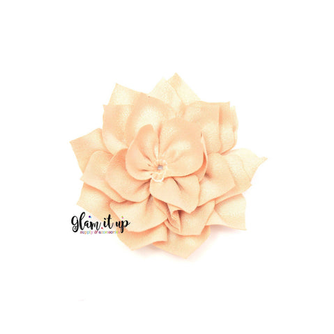 Lotus Tan 3" Satin Flower