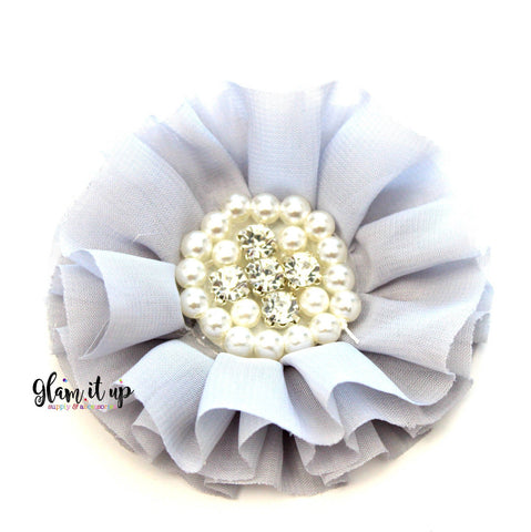 Chiffon Gray Ruffle Flower