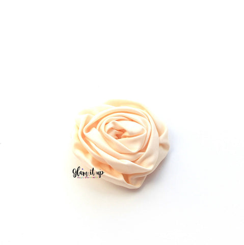 Satin Rosette 3" Beige Flower
