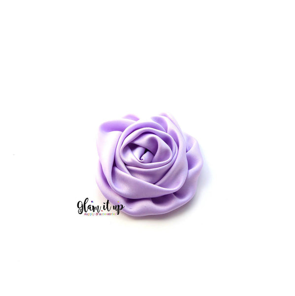 Satin Rosette Lavender 3" Flower