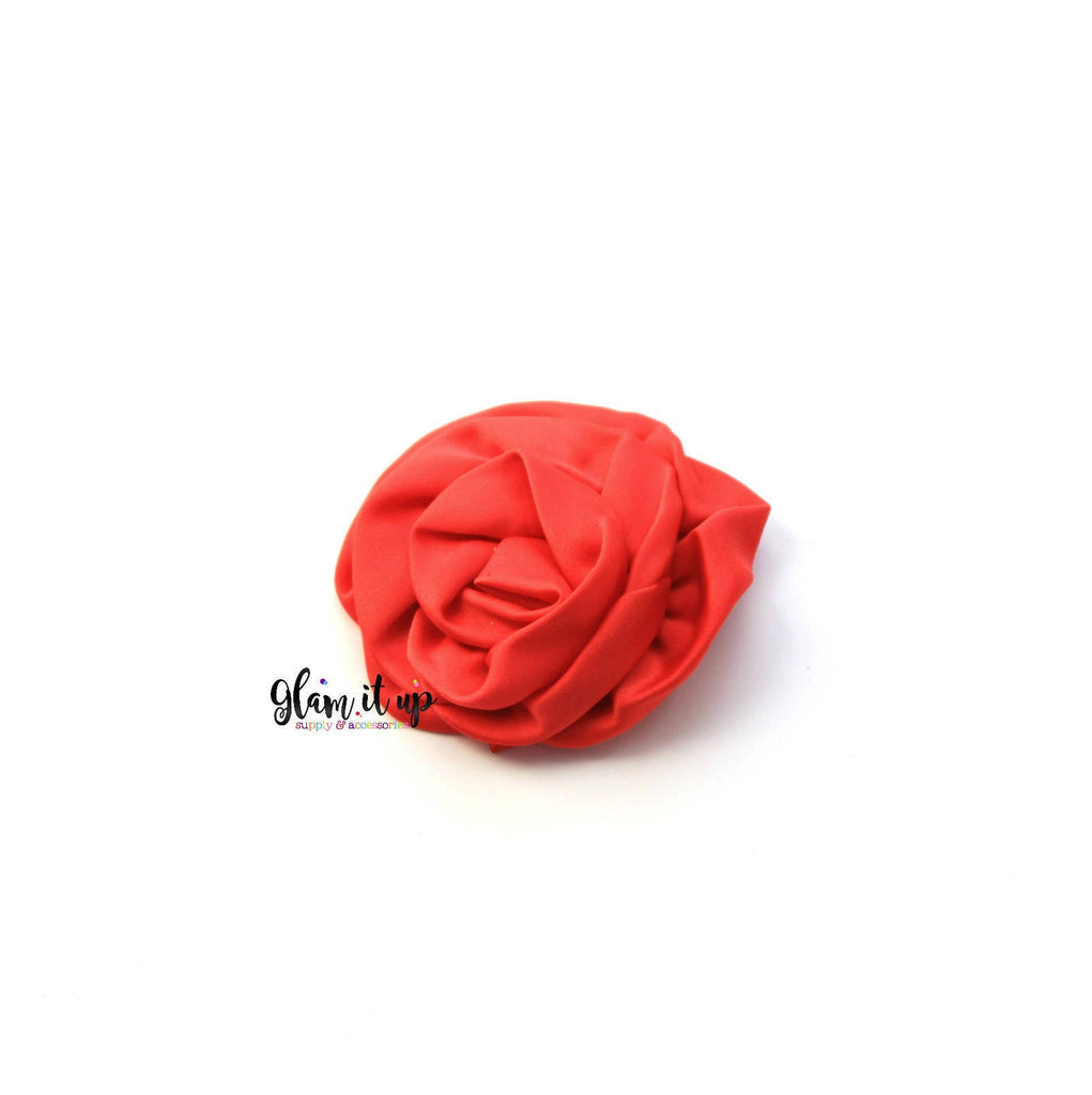 Satin Red Rosette 3" Flower