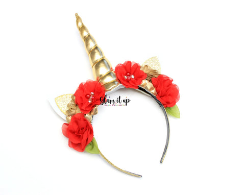 Unicorn Red Headband - Christmas Unicorn