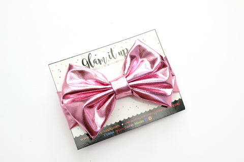 Light pink Metallic Bow Headband