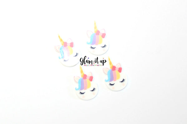 Unicorn Hair Bow Center-Unicorn resin-unicorn cabochon